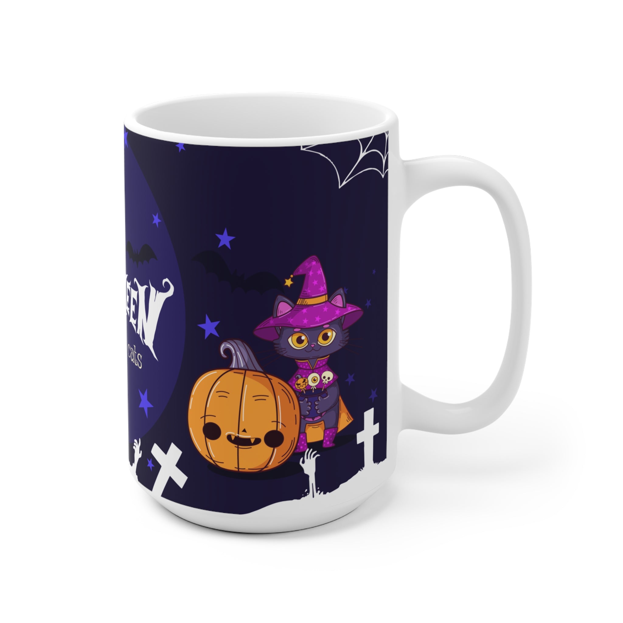 Happy Halloween with Witch's Cats | Ceramic Mug